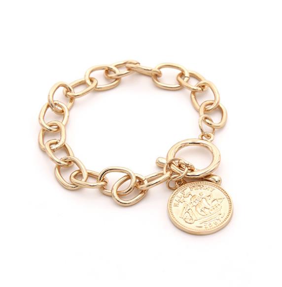 New Baroque Irregular Pearls Gold Metal Link Chain Bracelets - Miss-originality