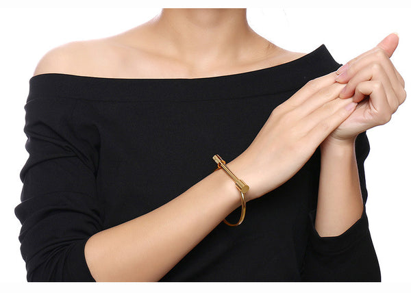 Stainless Steel Titanium Cuff Bracelets & Bangles - Miss-originality