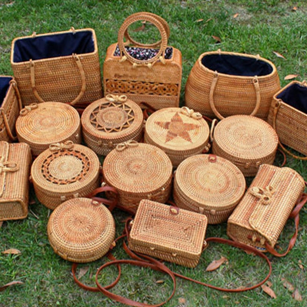 Round Straw Bags Women Summer Rattan Bag - Miss-originality