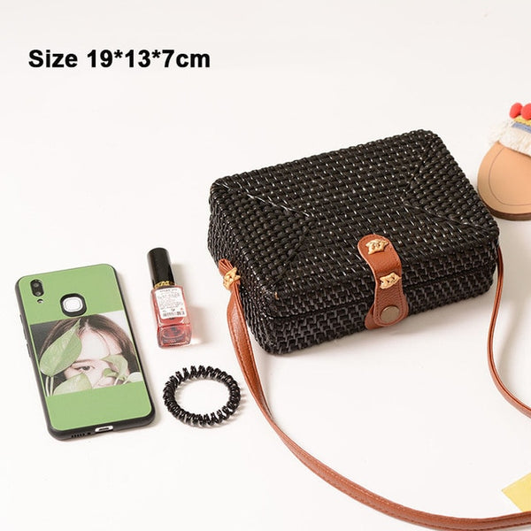 Round Straw Bags Women Summer Rattan Bag - Miss-originality