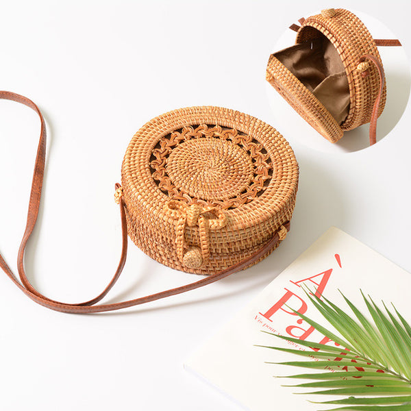 Round Straw Bags Women Summer Rattan Bag - Miss-originality