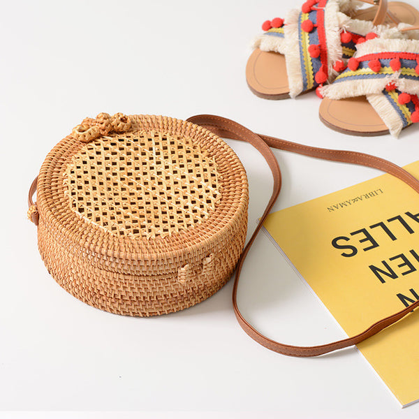 Round Straw Bags Women Summer Rattan Bag - Miss-originality
