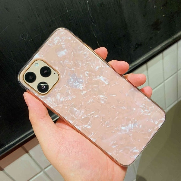 Glitter Shell Pattern Sparkle Bling Crystal Clear Soft TPU Phone Case For iPhone - Miss-originality