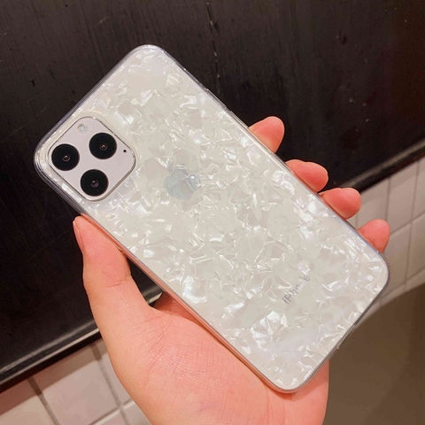 Glitter Shell Pattern Sparkle Bling Crystal Clear Soft TPU Phone Case For iPhone - Miss-originality