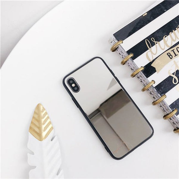Shock-Proof Phone Case For iPhone 11 Pro XS MAX XR 7 8 Plus X Luxury Cosmetic mirror Girly Glass TPU+PC Phone Back Cover Coque - Miss-originality