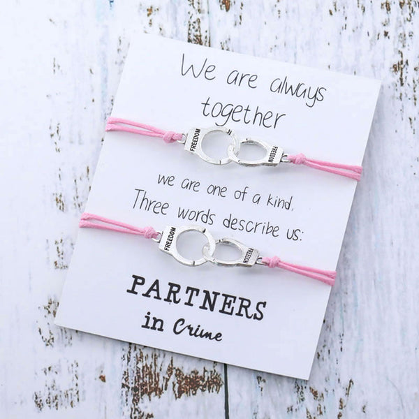 Partners In Crime Handcuff Bracelet Set BBF Bracelet Matching Bracelets - Miss-originality
