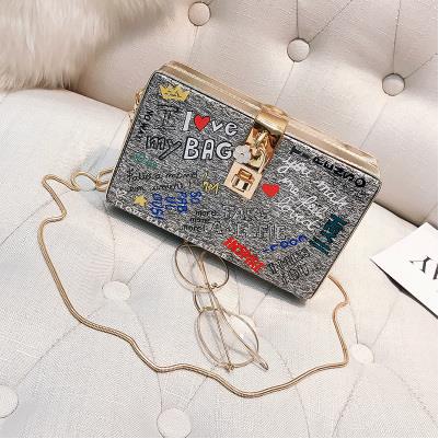 Letter Graffiti Box Design Handbag - Miss-originality
