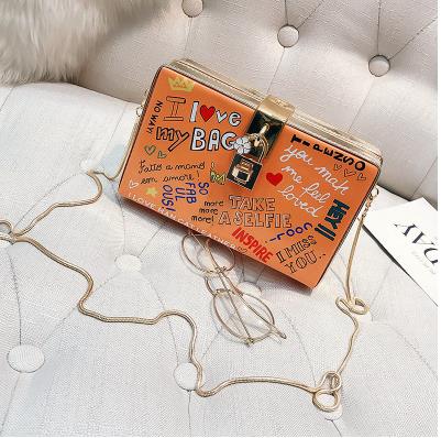 Letter Graffiti Box Design Handbag - Miss-originality