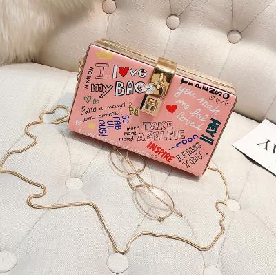 Letter Graffiti Box Design Handbag - Miss-originality