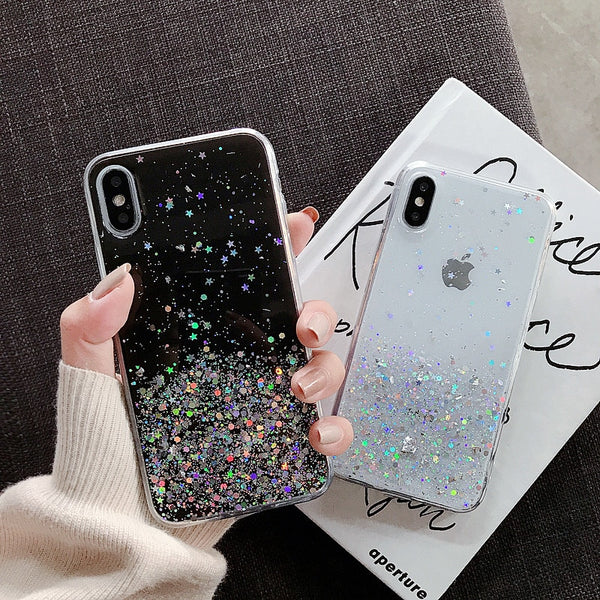 Bling Glitter Star Silicone Case For iPhone - Miss-originality