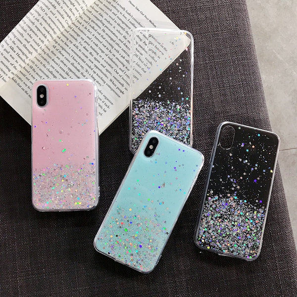 Bling Glitter Star Silicone Case For iPhone - Miss-originality