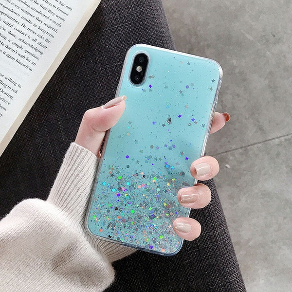Bling Glitter Star Silicone Case For iPhone - Miss-originality