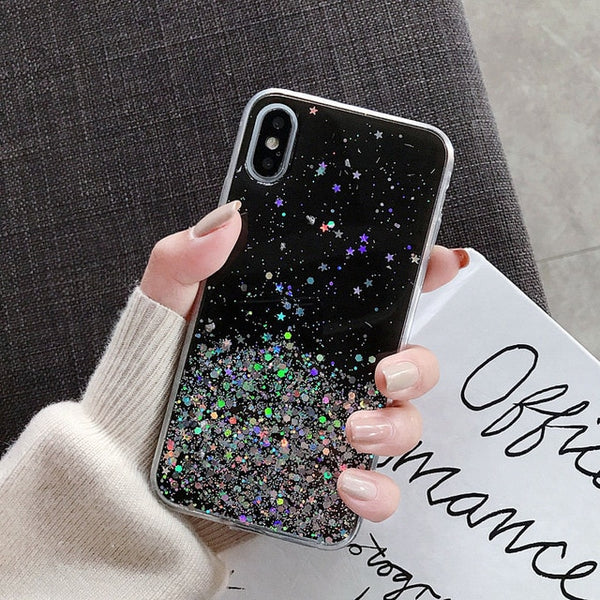Bling Glitter Star Silicone Case For iPhone - Miss-originality