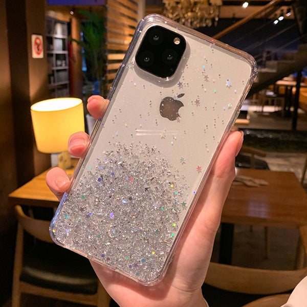 Bling Glitter Star Silicone Case For iPhone - Miss-originality