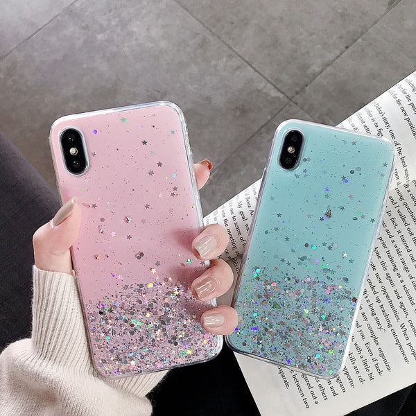 Bling Glitter Star Silicone Case For iPhone - Miss-originality