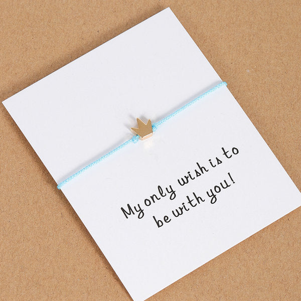 Tiny Heart Butterfly Star Crown String Paired Bracelet Friendship Gift - Miss-originality