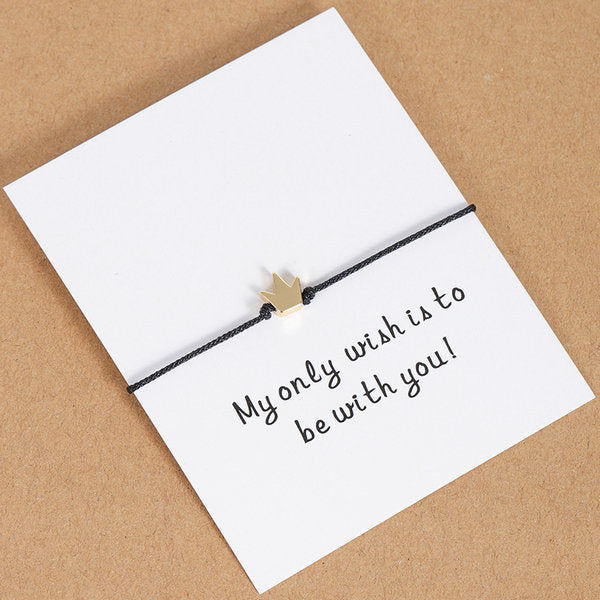 Tiny Heart Butterfly Star Crown String Paired Bracelet Friendship Gift - Miss-originality