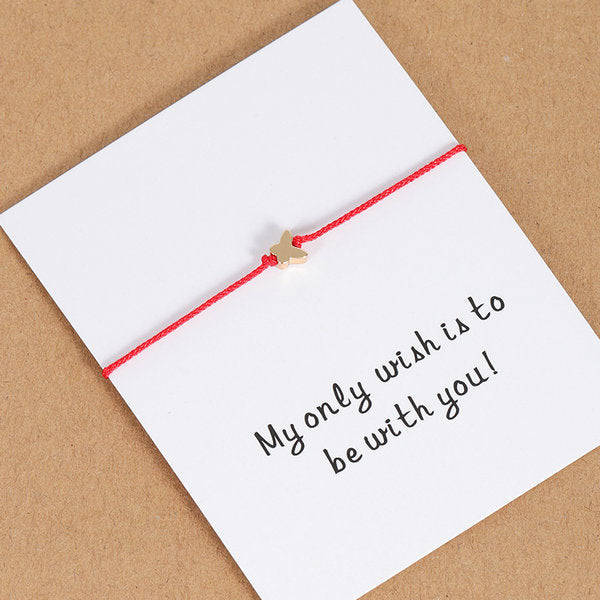 Tiny Heart Butterfly Star Crown String Paired Bracelet Friendship Gift - Miss-originality