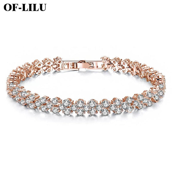 Fashion  Rhinestone Buckle Bracelet Gold Silver Rose Gold - Miss-originality