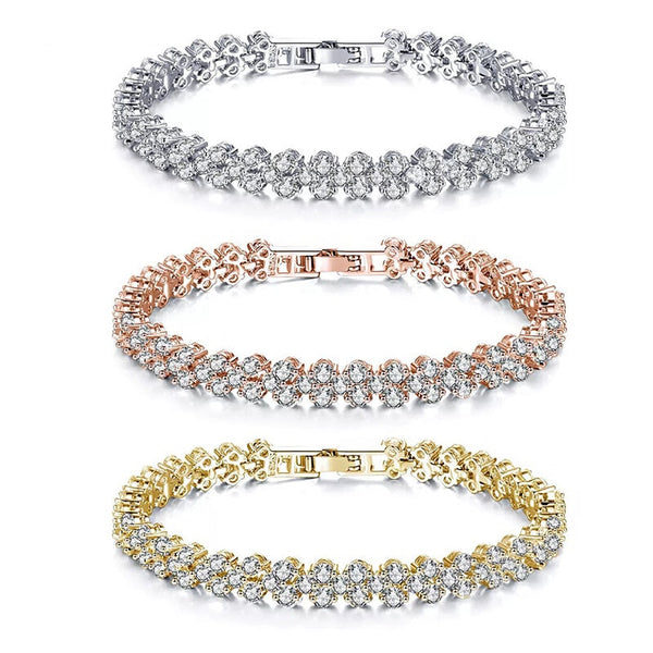 Fashion  Rhinestone Buckle Bracelet Gold Silver Rose Gold - Miss-originality