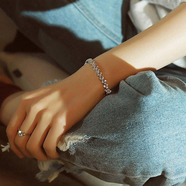 Fashion  Rhinestone Buckle Bracelet Gold Silver Rose Gold - Miss-originality