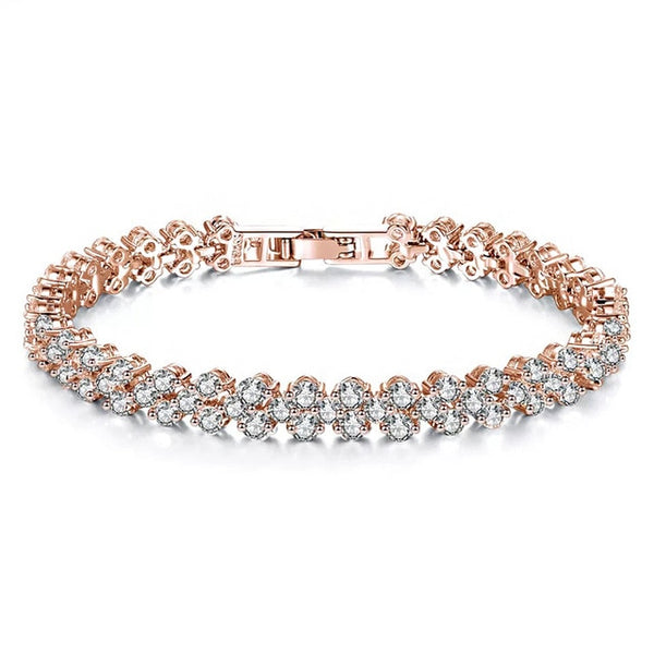 Fashion  Rhinestone Buckle Bracelet Gold Silver Rose Gold - Miss-originality