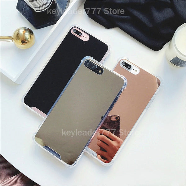 Shock-Proof Phone Case For iPhone 11 Pro XS MAX XR 7 8 Plus X Luxury Cosmetic mirror Girly Glass TPU+PC Phone Back Cover Coque - Miss-originality