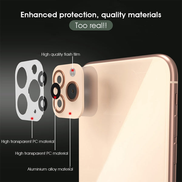 For iPhone X XS Max XR XS Seconds Change for iPhone 11 Pro Max Lens Sticker Camera Lens Screen Protector Change to For iPhone 11 - Miss-originality