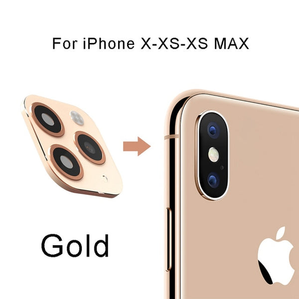 For iPhone X XS Max XR XS Seconds Change for iPhone 11 Pro Max Lens Sticker Camera Lens Screen Protector Change to For iPhone 11 - Miss-originality