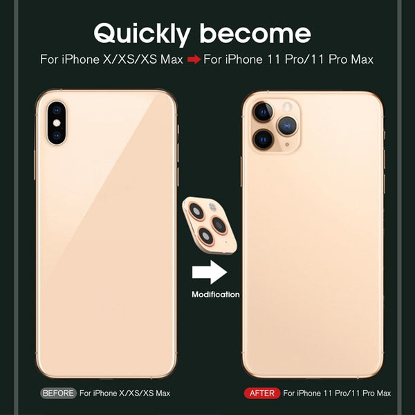 For iPhone X XS Max XR XS Seconds Change for iPhone 11 Pro Max Lens Sticker Camera Lens Screen Protector Change to For iPhone 11 - Miss-originality