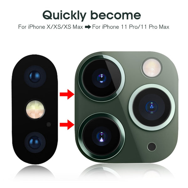 For iPhone X XS Max XR XS Seconds Change for iPhone 11 Pro Max Lens Sticker Camera Lens Screen Protector Change to For iPhone 11 - Miss-originality