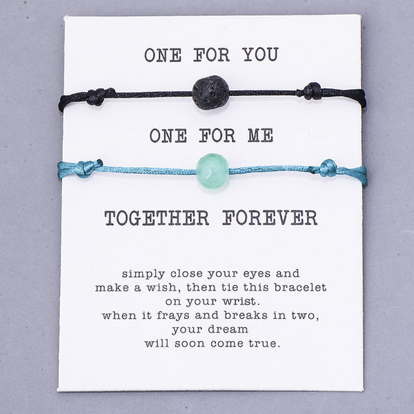 Matte Lava Stone Natural Stone Bead Bracelet Red String Braiding Couple Bracelets - Miss-originality