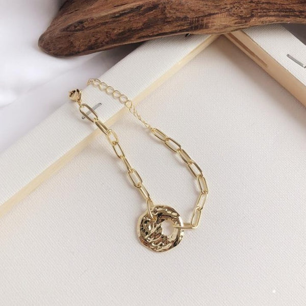 New Baroque Irregular Pearls Gold Metal Link Chain Bracelets - Miss-originality