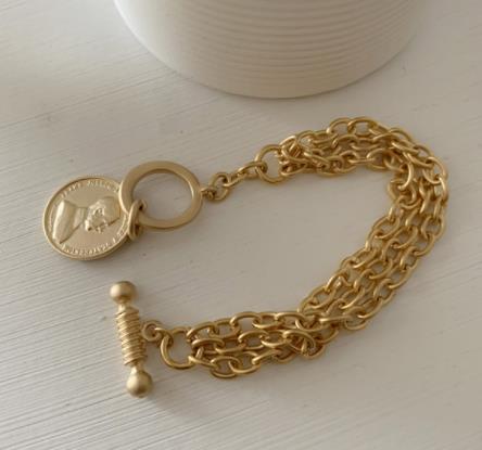 New Baroque Irregular Pearls Gold Metal Link Chain Bracelets - Miss-originality